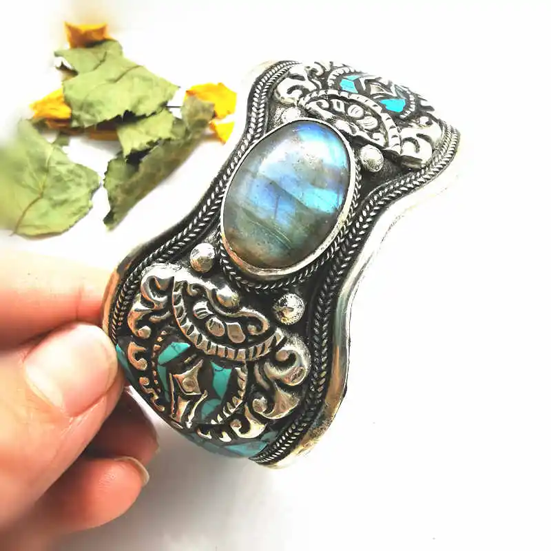 BB 201 тибетские ювелирные изделия тонкая медная инкрустация натуральный камень