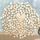 100 шт.упак. смешанные 4 размера 681012 мм деревенские деревянные пуговицы для свадебного декора в форме сердца, декор для свадебного стола