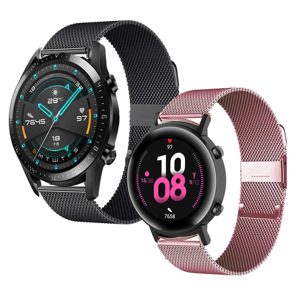Ремешок Миланская петля для Huawei Watch GT2 46 мм 42 металлический браслет из нержавеющей