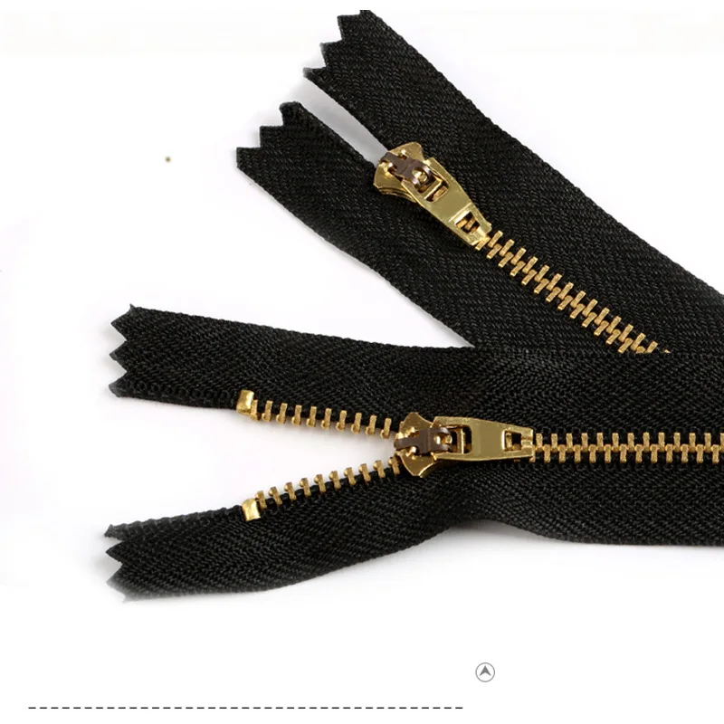 Металлические молнии 3 # из латуни и меди с автоматическим замком черные белые для