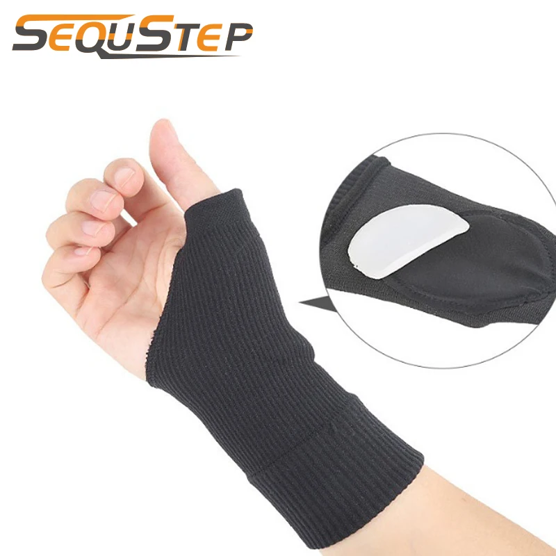

Унисекс, черные перчатки для защиты запястья ладони, перчатки для поддержки рук, растягивающиеся перчатки для артрита, ремень для баскетбола, спортивные перчатки для повязки на руку