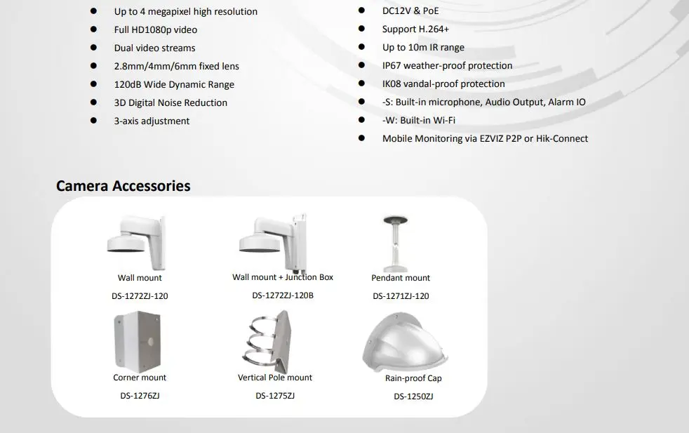 Hikvision DS-2CD2542FWD-IS 4MP купольная POE ip-камера с аудио домашней/наружной безопасности ИК 30 м CCTV видеонаблюдение H.264