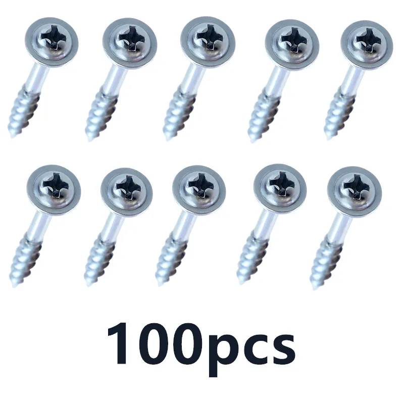 

100pcs Pocket Hole Screws Self Tapping Screw Galvanized 25-63mm Coated ST4 Drive Screw Tool parts for Pocket Hole Jig System