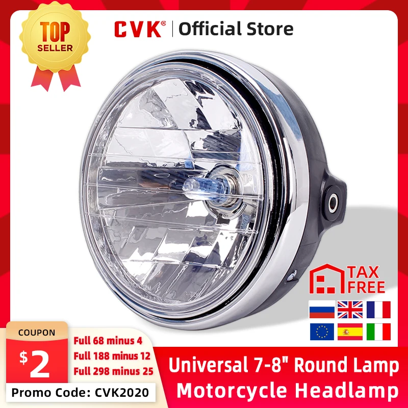 

CVK Universal 7" 8" Motorcycle Round Lamp Headlight Headlamp Head Light For HONDA Cb400 Cb500 Cb1300 Hornet 250 600 900 Vtec Vtr