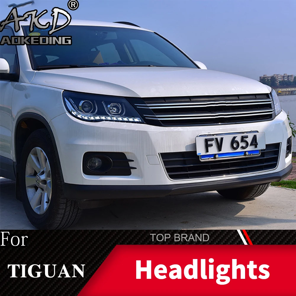 Head Lamp For Car VW Tiguan 2009-2012 Headlights Fog Lights Daytime Running Lights DRL H7 LED Bi Xenon Bulb Car Accessories