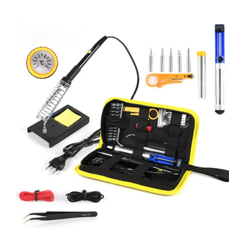 

Набор для пайки электроники 60 Вт, резак для флюса с регулируемой температурой, сварочный инструмент, демонтажный насос для металла, «сделай ...