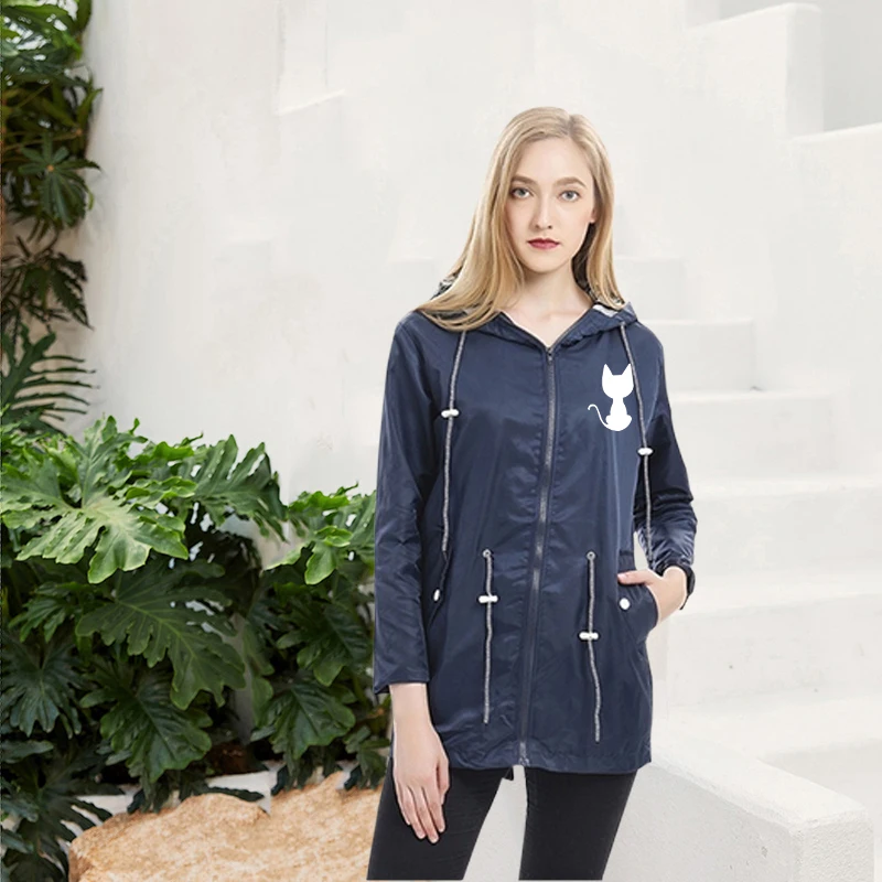 

Женская ветровка на молнии, с капюшоном, в стиле хип-хоп