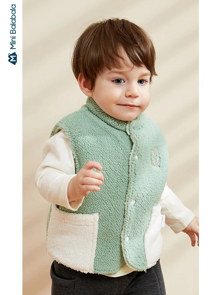 Minibalabala жилет для маленьких мальчиков и девочек из бархата ягненка зима 2019 новый