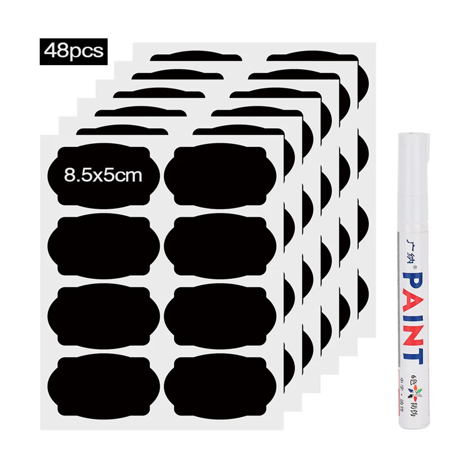 48 шт. наклейки для специй кухонные водонепроницаемые бутылки ярлык на банку еды