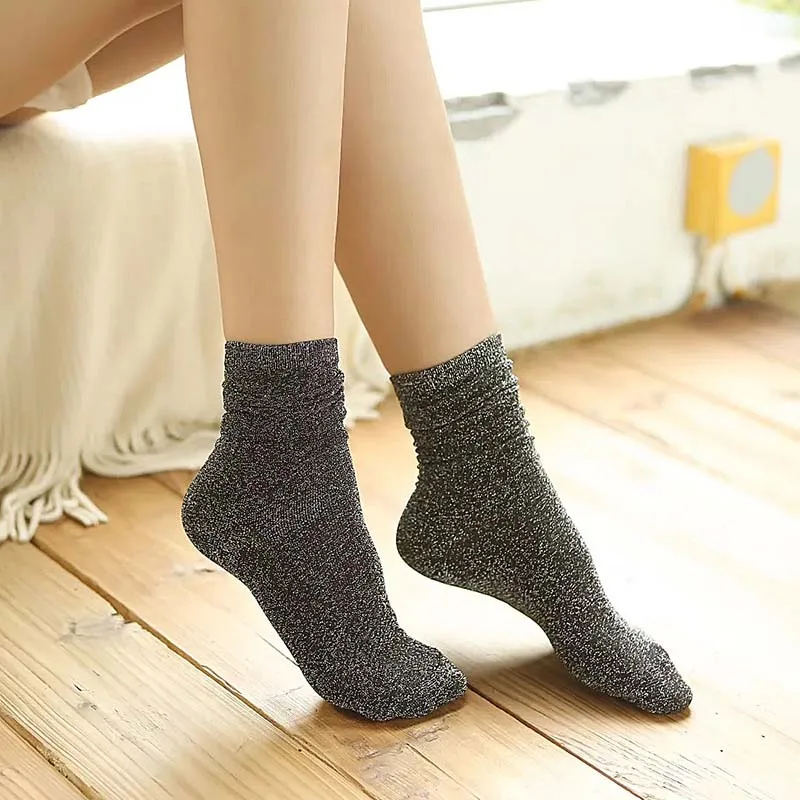 Осенне-зимние повседневные женские хлопковые носки, одноцветные фиолетовые ретро Длинные теплые носки, дышащие чулки