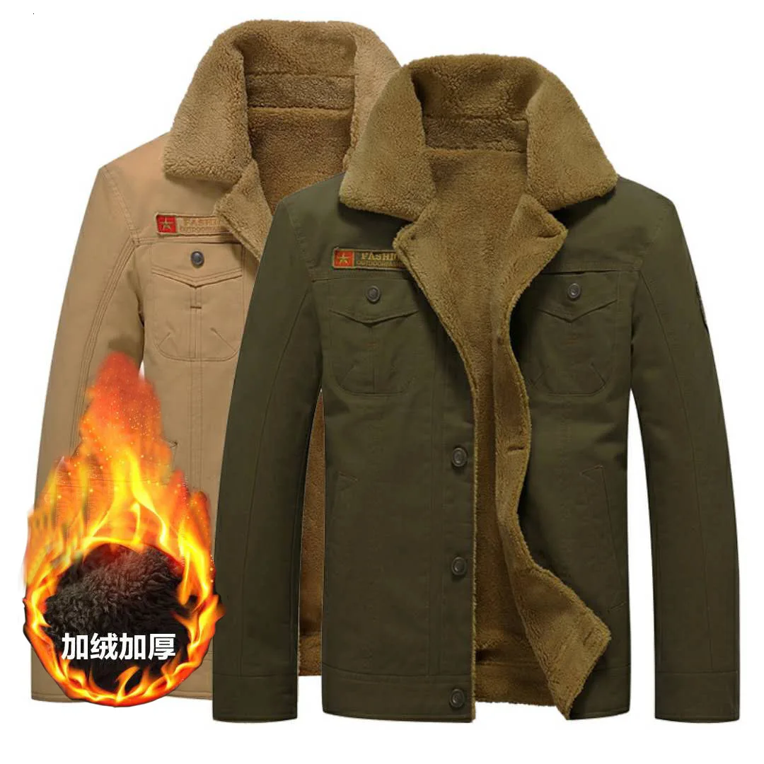 Уплотненная куртка с отворотом рабочая одежда Свободное пальто из хлопка |