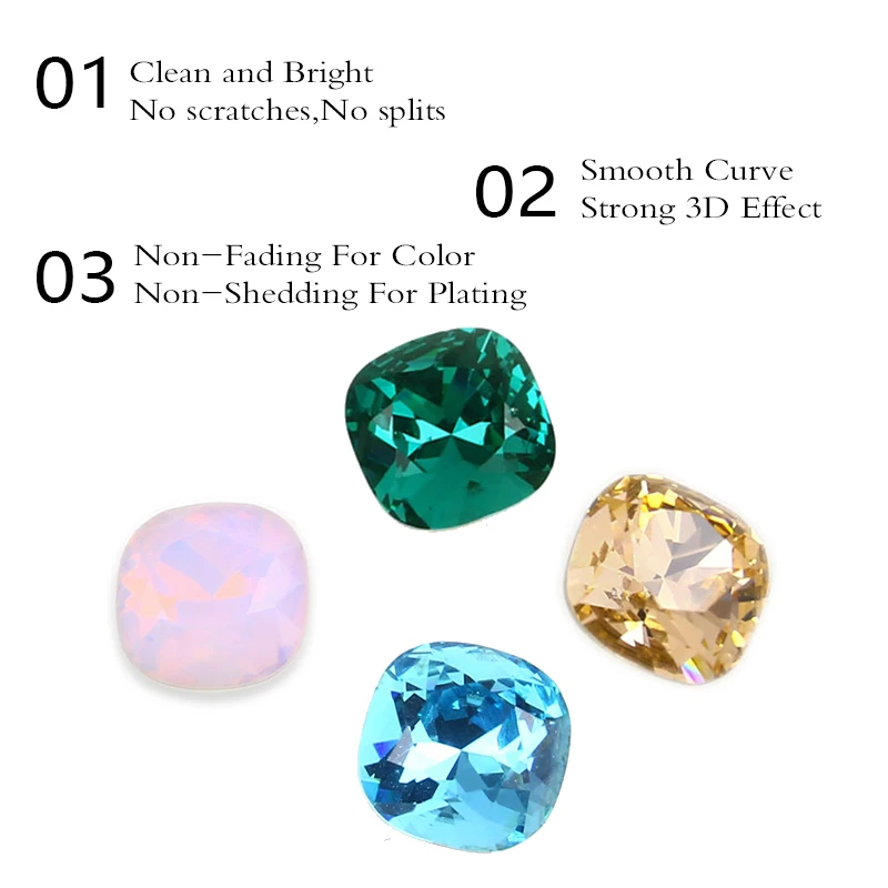 Квадратные стразы из стекла K9 для одежды 3D украшения нейл арта камни и кристаллы
