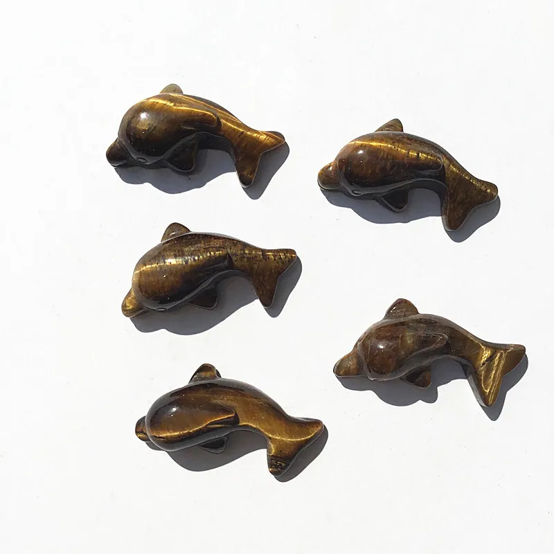 Ручной резной натуральный тигровый глаз кулон хрустальный Дельфин Кристалл