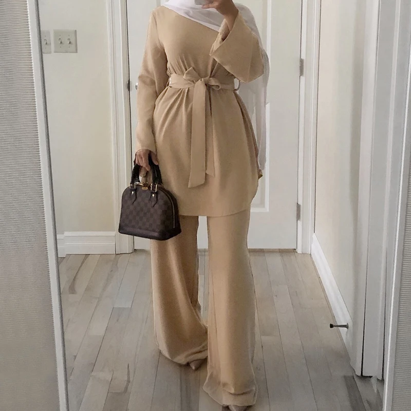 Женский комплект из двух предметов Siskakia однотонный пуловер с длинным рукавом и