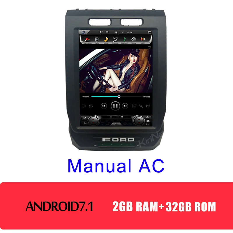 Android Car Radio KiriNavi Android 8,1 вертикальный экран Tesla стиль 12," Автомагнитола для Ford F150 автомобильный Dvd мультимедиа gps навигация wifi - Цвет: Android Car Radio