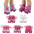 Новый стиль, розовая и белая кукла, обувь для скейтбординга ручной работы, подходит для детей 43 см, кукольные ботинки для новорожденных, обувь для кукол 18 дюймов, лучший подарок на день рождения для детей