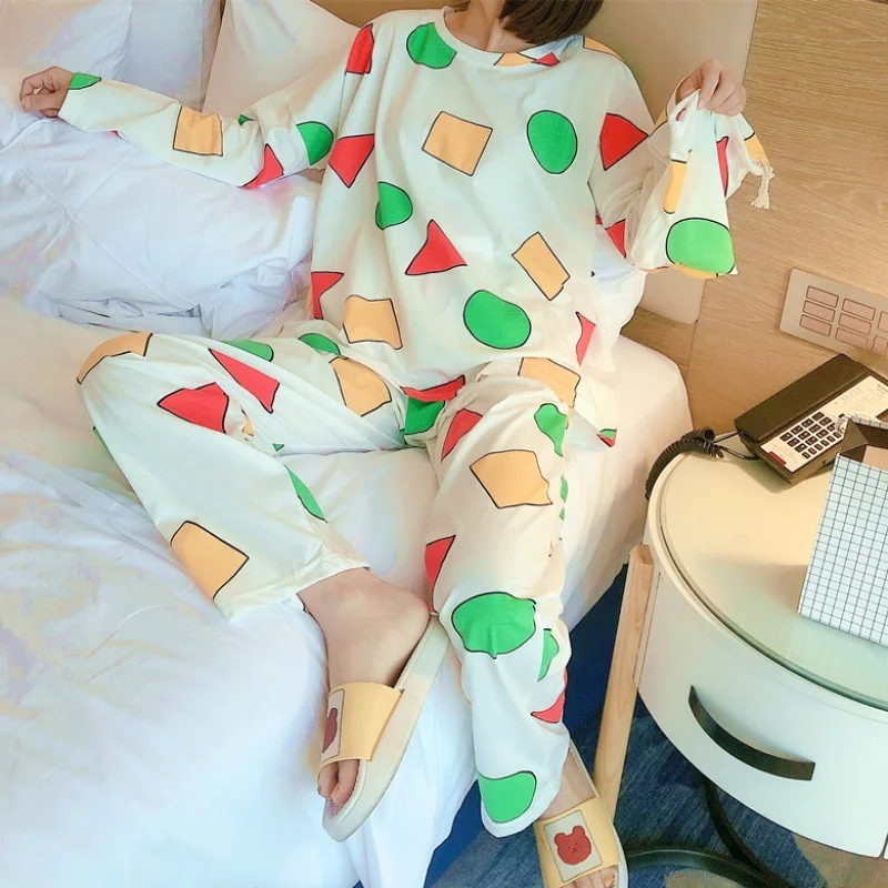 New Pijama for Female Pajama Cotton Spring Autumn Long Costume Set Japanese Pajamas for Woman Sleepwear Suit Home Wear Nightgown