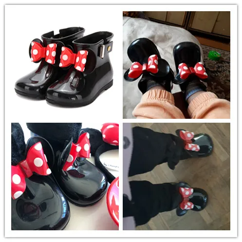 Mini Melissa/3 цвета; резиновые сапоги; Новинка года; нескользящие желе резиновые сапоги для мальчиков и девочек; Melissa; обувь с Микки Маусом; прозрачная детская водонепроницаемая обувь