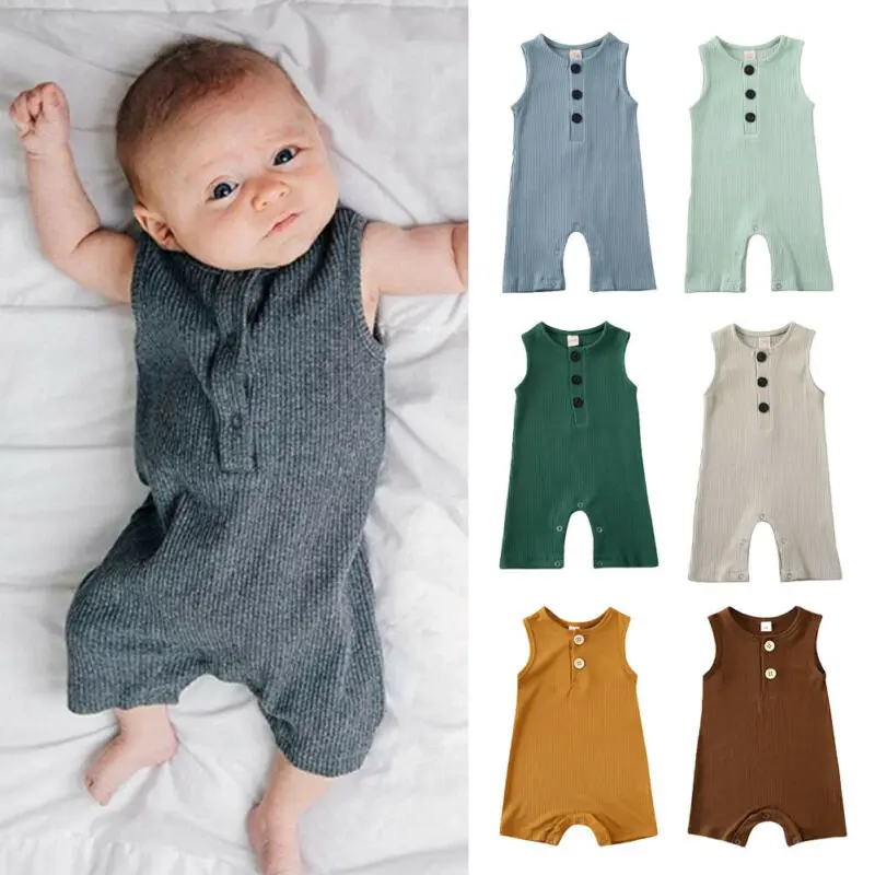 2020 Детская летняя одежда милый комбинезон для новорожденных мальчиков и девочек