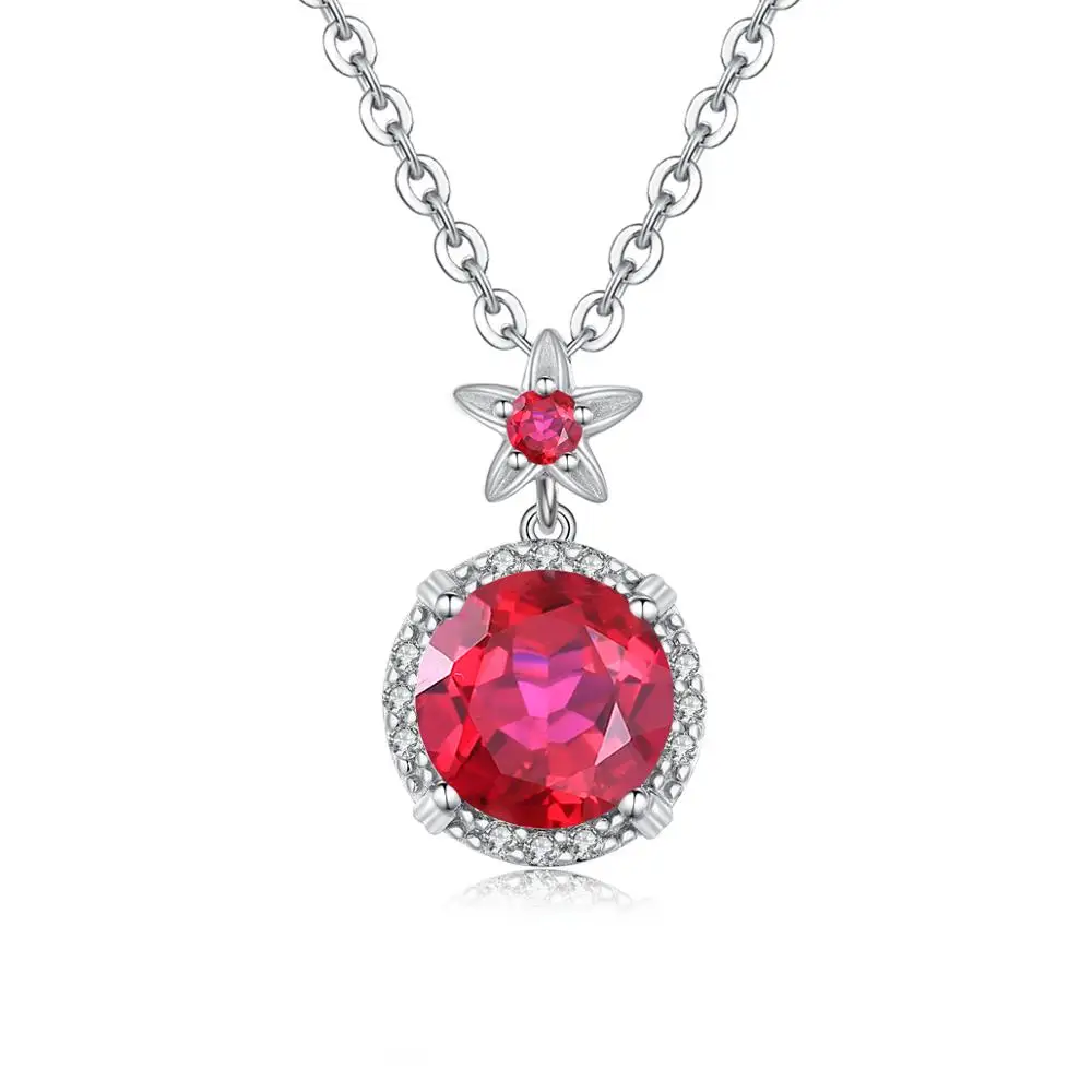 

Женский серебряный кулон Szjinao, из серебра 925 пробы с рубином и цирконием, ювелирные украшения