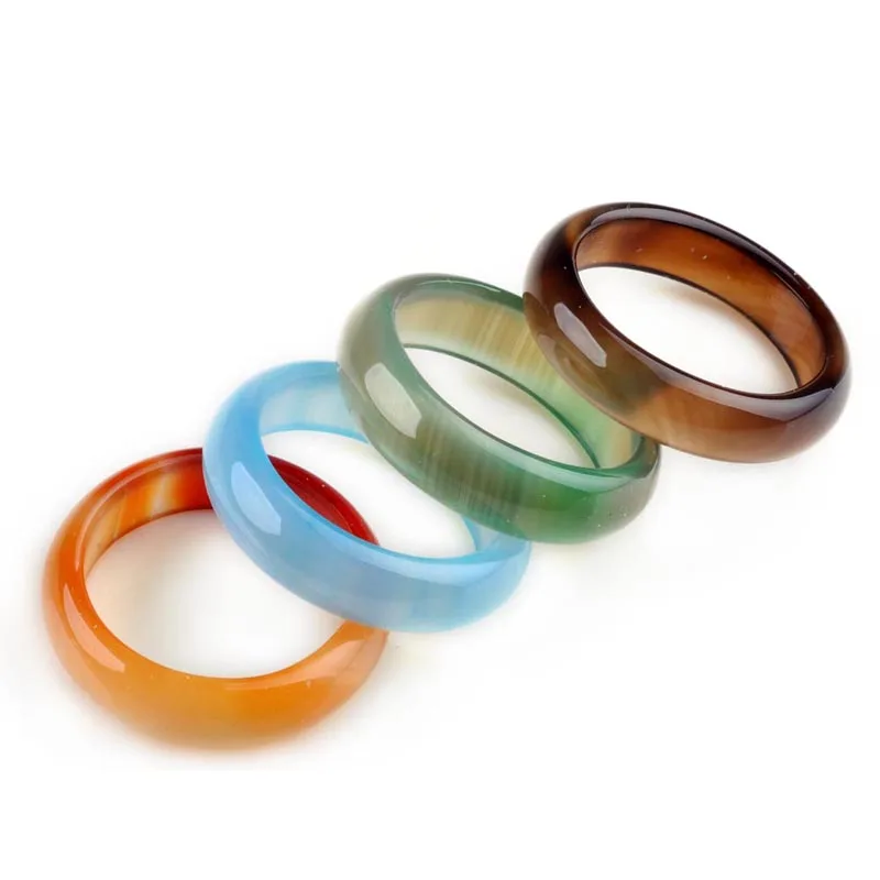 

20Pcs/Lot 5-6MM Mixed Vintage Natural Stone Ring For Women Unisex Fashion Charm Finger Stone Rings Jewelry Gifts Wholesale