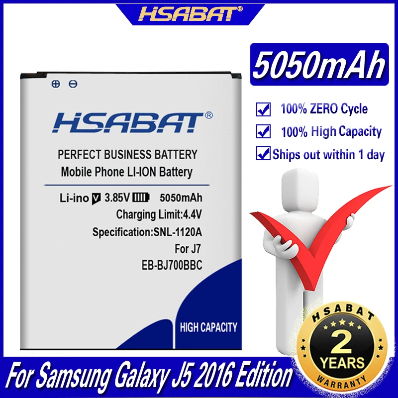 Аккумулятор HSABAT 5050 мАч для Samsung GALAXY J7 2015 J7009 J7008 J700F J7000 J700 ON7 G6000|Аккумуляторы