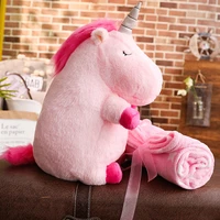 unicorn plush hand wammer soft fashion three in one 11 7m air condition plush blanket stuffed toys for kids
