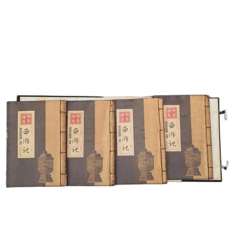 

China Hand Drawn Album, Thread Bound Book Ancient Books Of Journey To The West Of Literary Classics A Set Of 4