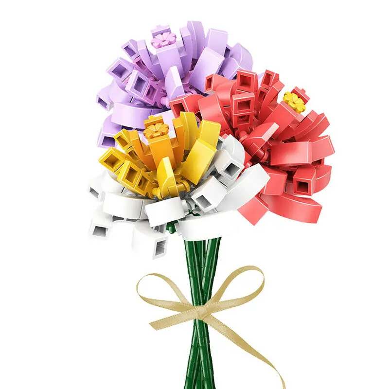

Sembo 601237 Colur Flowers Bouquet Camellia 3pcs/lot Garden Plant Assembly Mini Blocks Bricks Building Toy for Children no Box