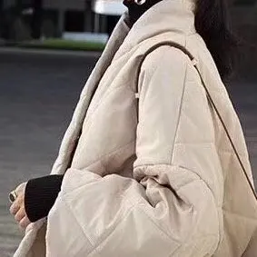 

2020 New Diamond Cotton Jacket Short Front and Long Back Long Profile Jacket Women