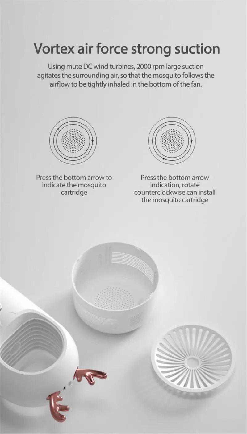 

Lovely Antler Mosquito Killer Small Mosquito Repellent Bedroom Office Inhalation Type Room Decoration USB Camp Mosquito Killer