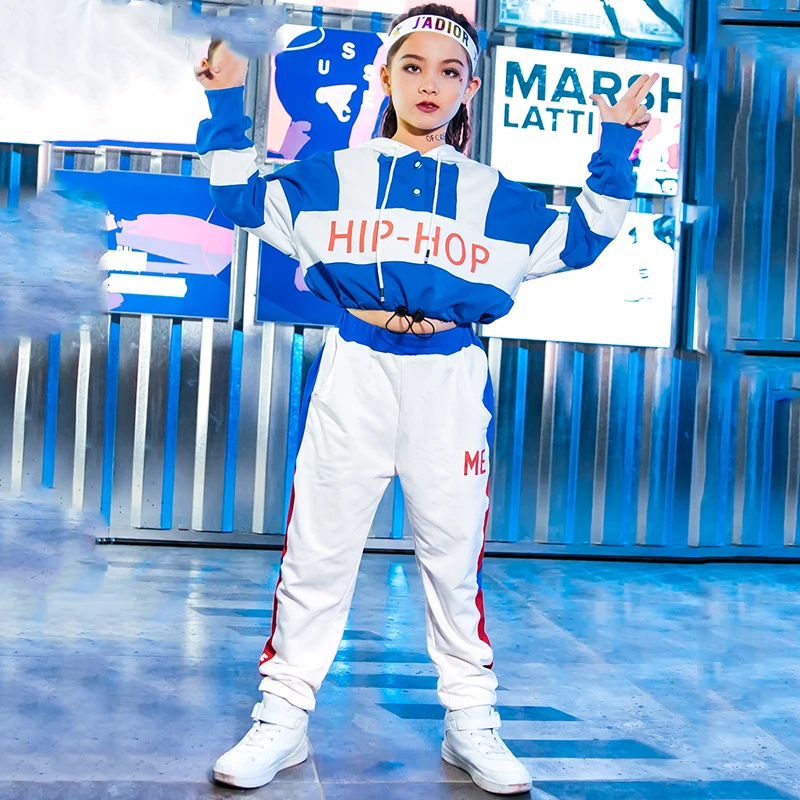 Хип-хоп танец Черлидинга костюм для девочек Детская осенняя джазовая Одежда