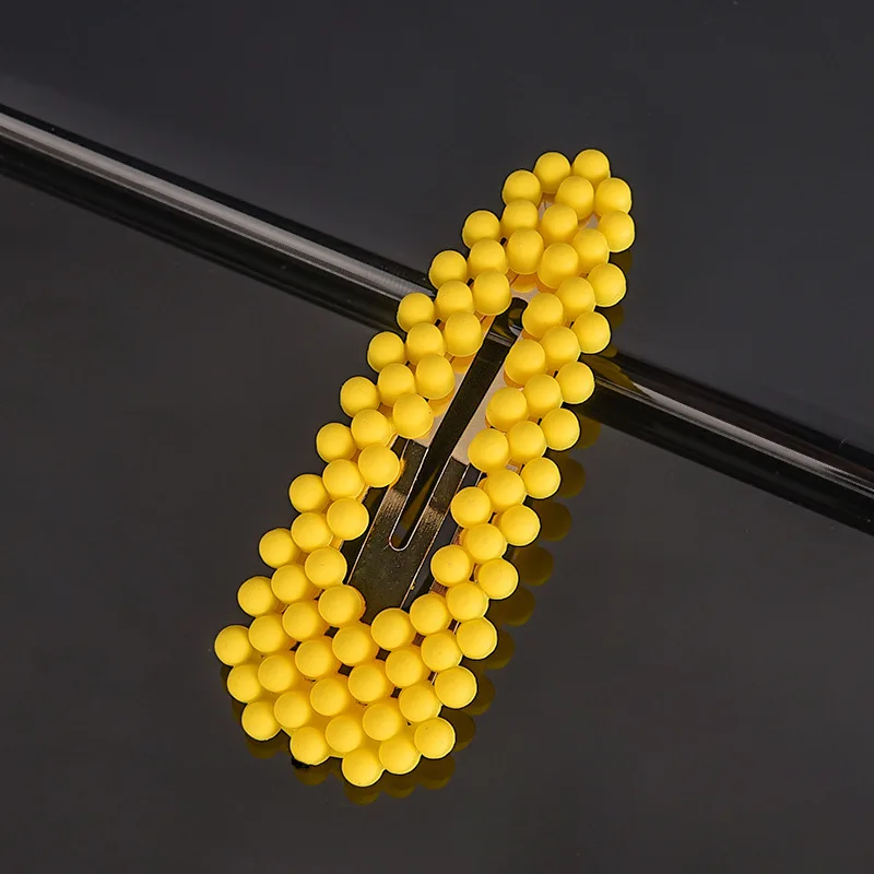 Модная неоновая заколка для волос с жемчугом женская элегантная заколка-пряжка