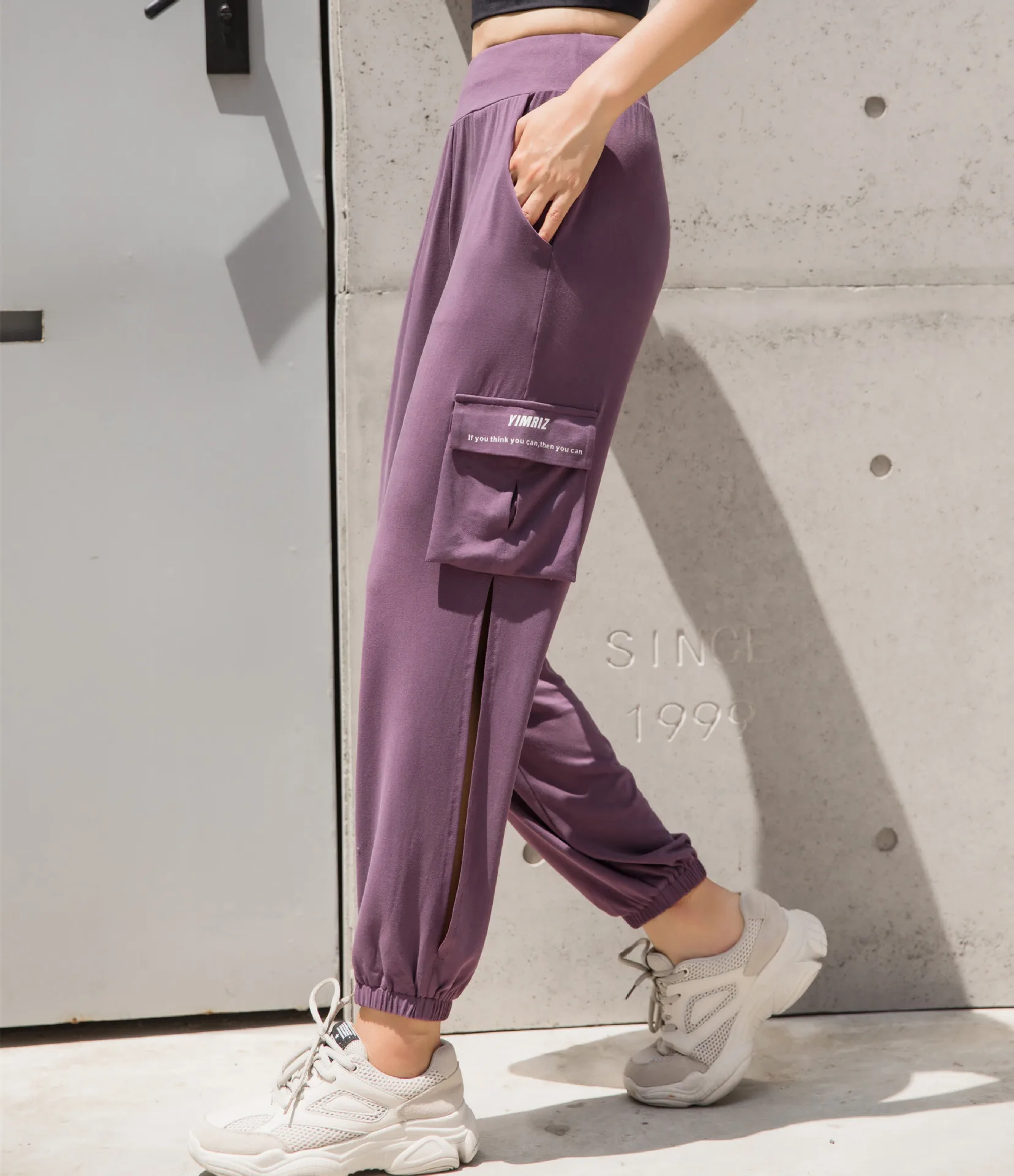 Фитнес Для женщин Спортивные штаны из кусков с рисунком Высокая Талия на резинке