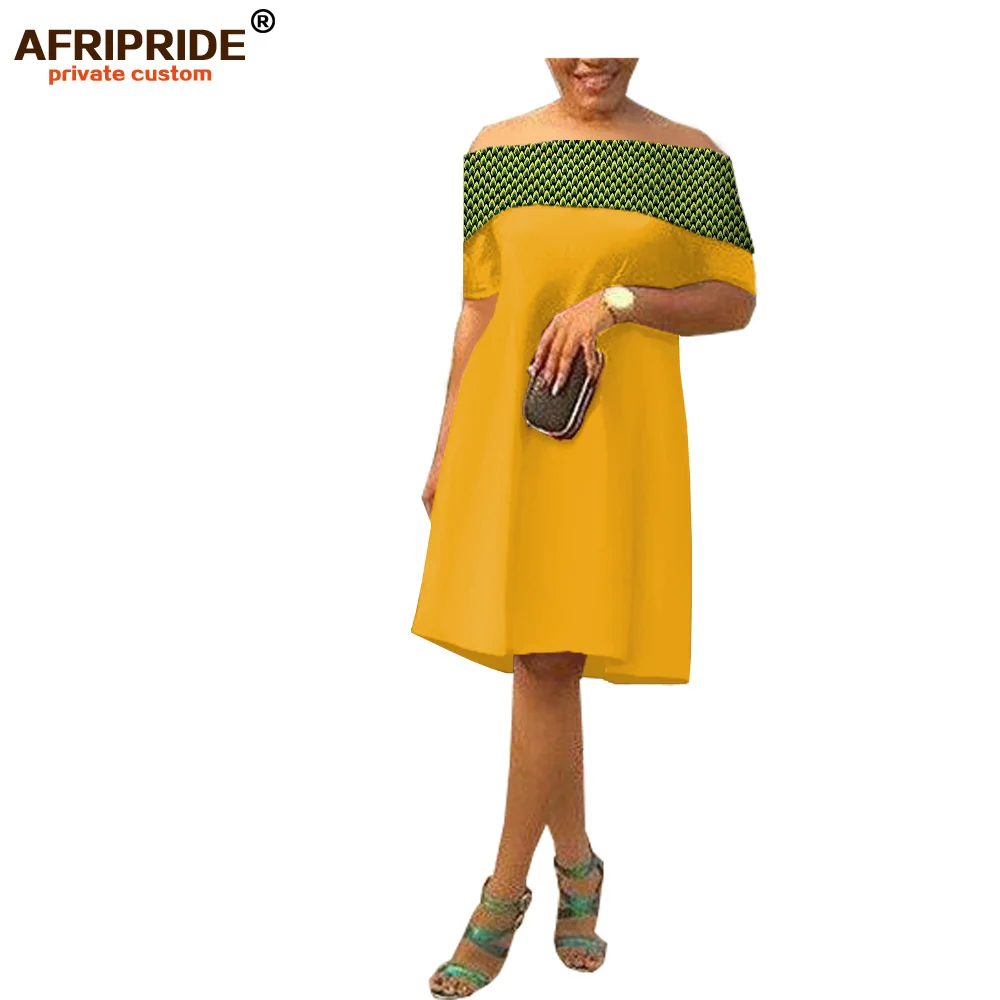 Африканское Повседневное платье для женщин AFRIPRIDE с коротким рукавом и вырезом