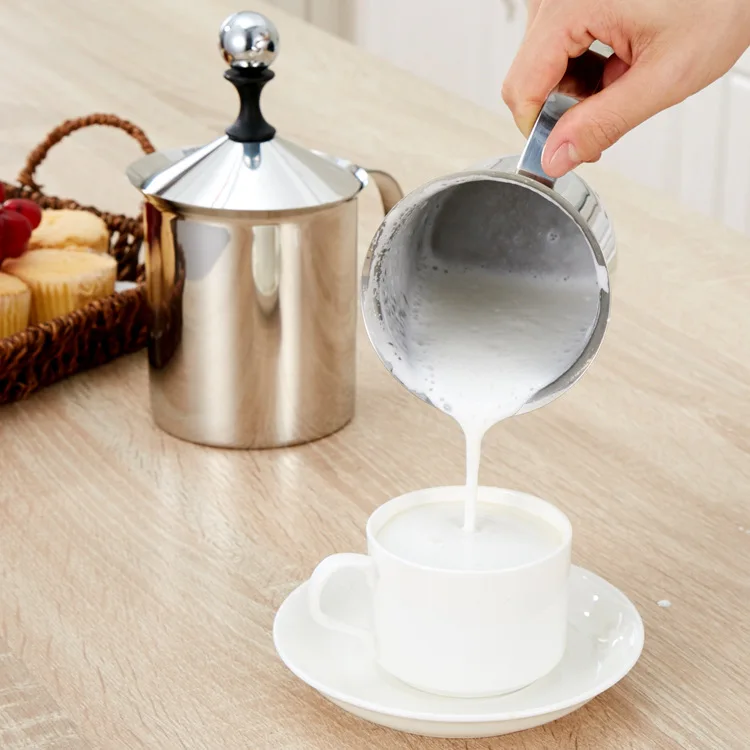

Coffee appliances stainless steel milk foamer manual milk beater stainless steel milk foamer