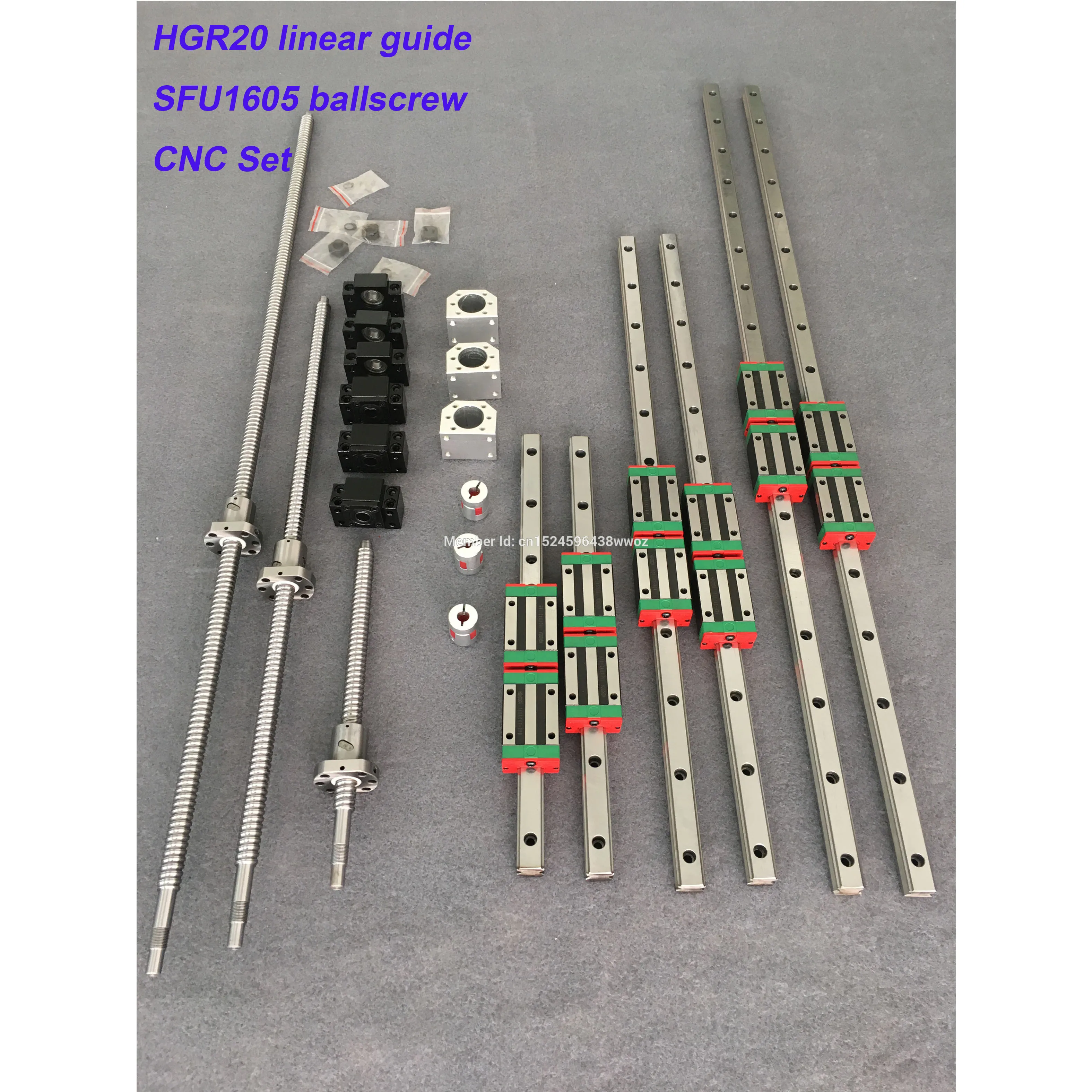

RU Delivery Ballscrew Square Linear guide rail 6 set HGR20 - 400/700/1000mm + SFU1605 - 400/700/1000mm + BK/BF12 CNC part