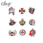 CHSXY Freemason Рыцари Templar Акриловые Броши крест щит крест креативная эпоксидная смола булавки для лацканов аксессуары для джентльменов
