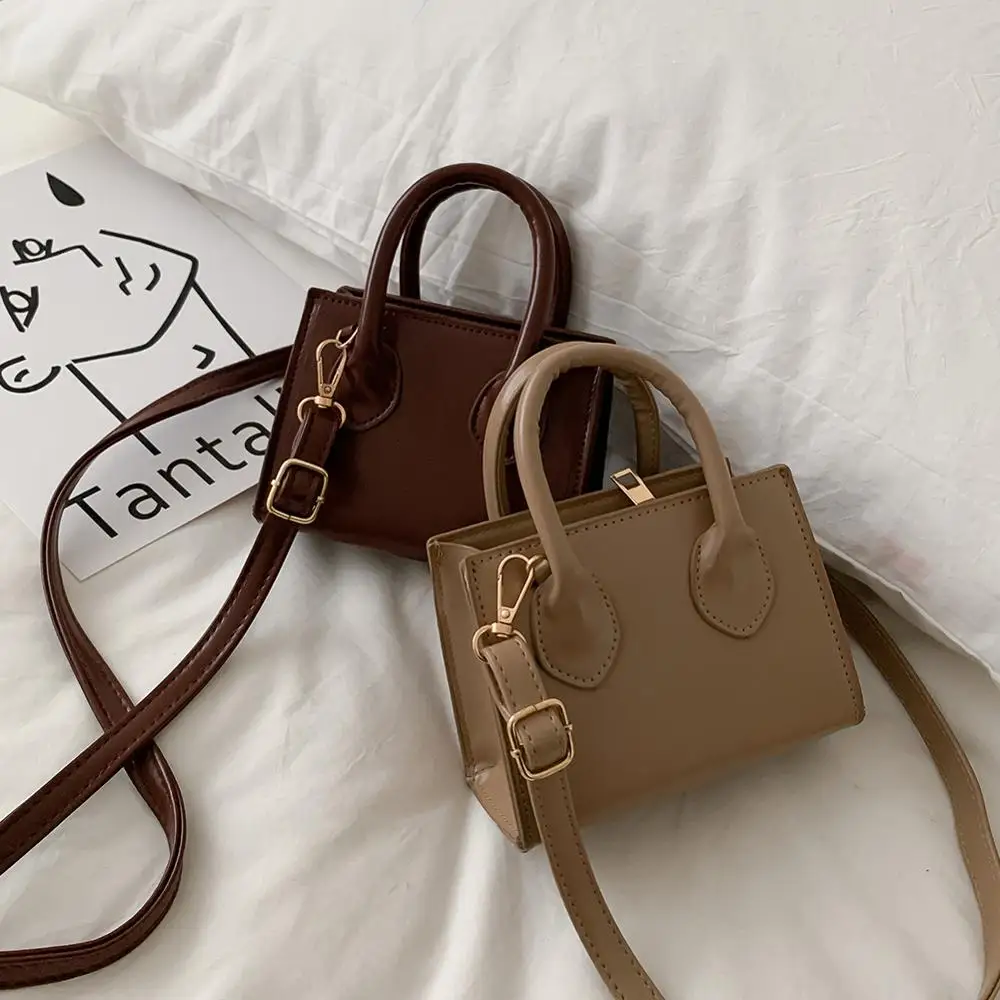 Модные женские сумочки через плечо из искусственной кожи винтажные однотонные