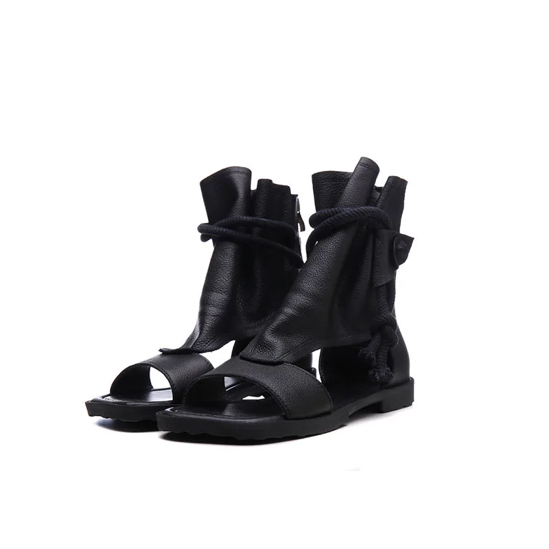 

summer new fashion versatile women's shoes Genuine Leather Handmade flat soled women's shoes