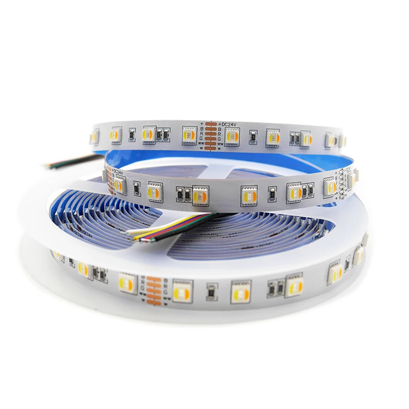 

5M DC 12V 24V 5 color in 1 led chip RGB CCT LED Strip,SMD 5050 flexible light RGB+cool White&warm white,60Leds/m IP30/IP67