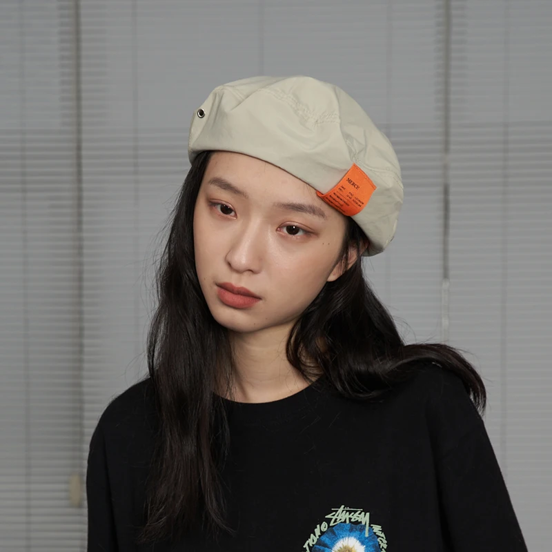 Берет Foux женские летние шапки с тонкими буквами регулируемый берет