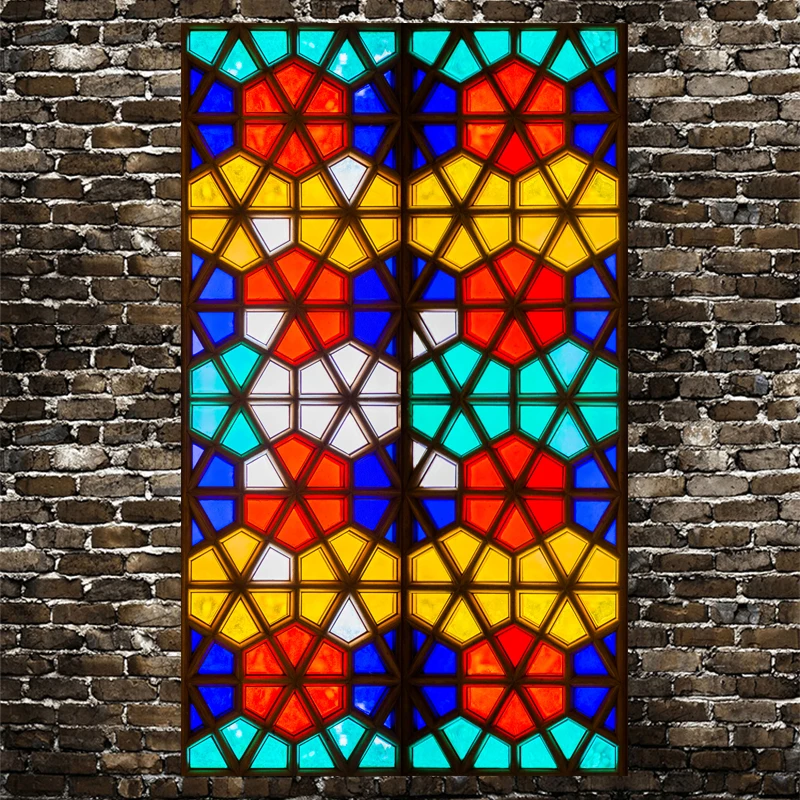 Изготовление размеров под заказ Стекло Стикеры Elctrostatic Европейский церковь