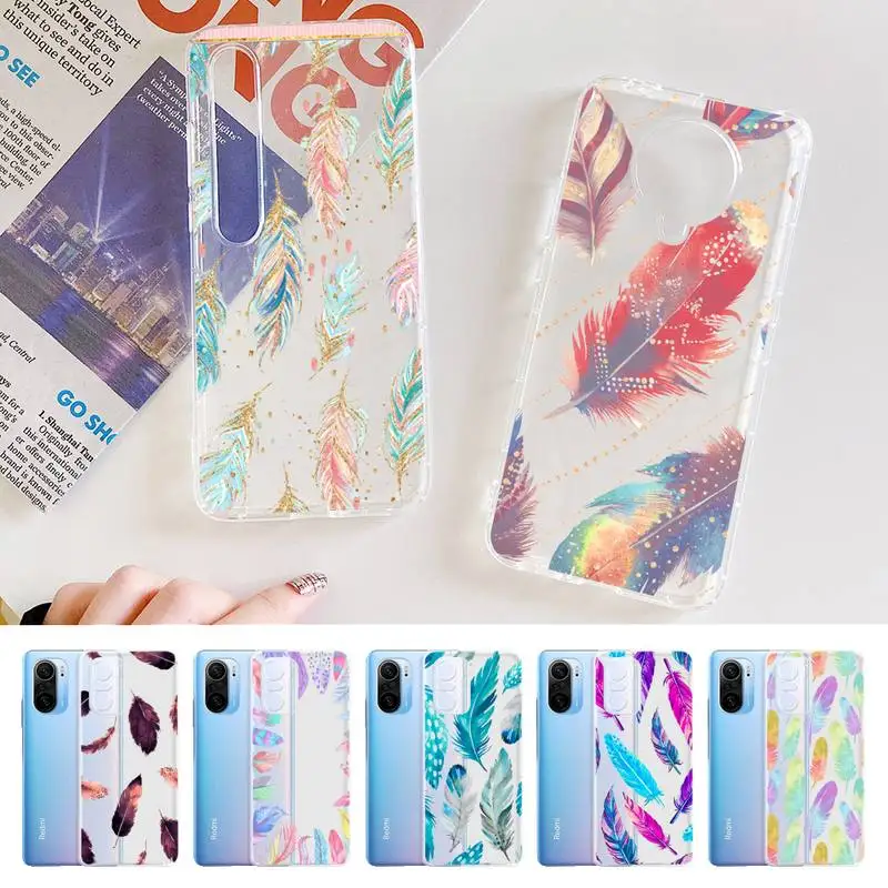 

Hand Painted Feather Phone Case For Xiaomi 10t pro 11 Note10lite Redmi 5plus 7A 8 K20pro 9A Note 9 Pro Max s 10