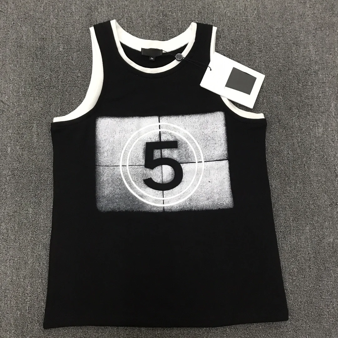 

2021 Summer Runway New Brand Luxury Design Female T-Shirt Fashion Print Tops Women Casual Loose Cotton O-Neck Sleeveless Tees