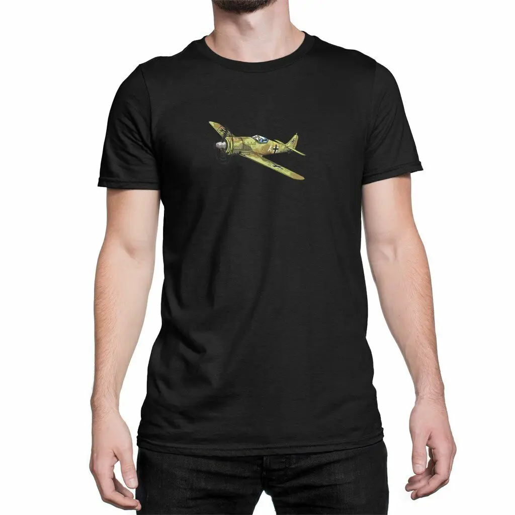 

WWII German Focke-Wulf FW-190 Fighter Plane Men T Shirt