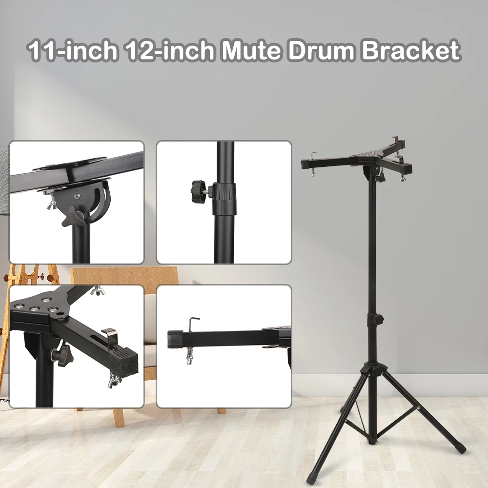 Muslady 11-inch 12-inch Mute Drum Bracket Dumb Stand Pad Percussion Silencer Holder Practice Rack | Спорт и развлечения