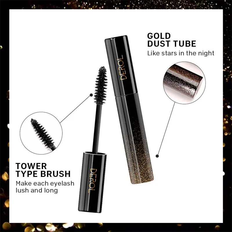 Тушь DEROL 4D для наращивания ресниц водостойкая быстросохнущая Удлиняющая Кисть