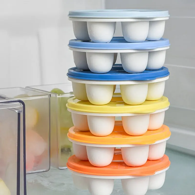 

3PCS 6 Grids Plastic Ice Cube Tray Molds Doughnut Shape Ice Cube Maker Fruit Popsicle Ice Cream Mold for Wine Bar Drinking