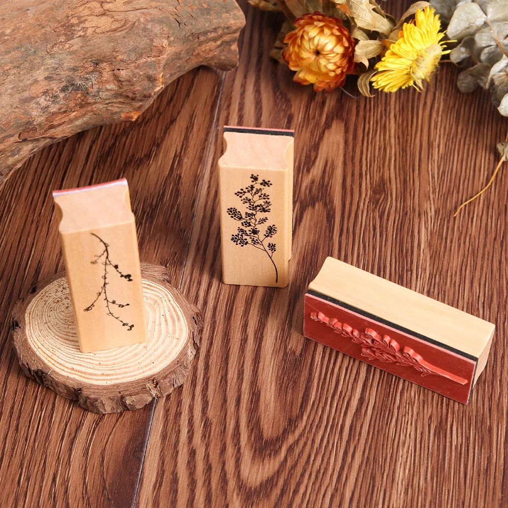 1PC Retro Grass Plants Stamps Rubber Wooden Standard Crafts DIY Scrapbooking Arts Stationery Supplies Home Accessories | Дом и сад